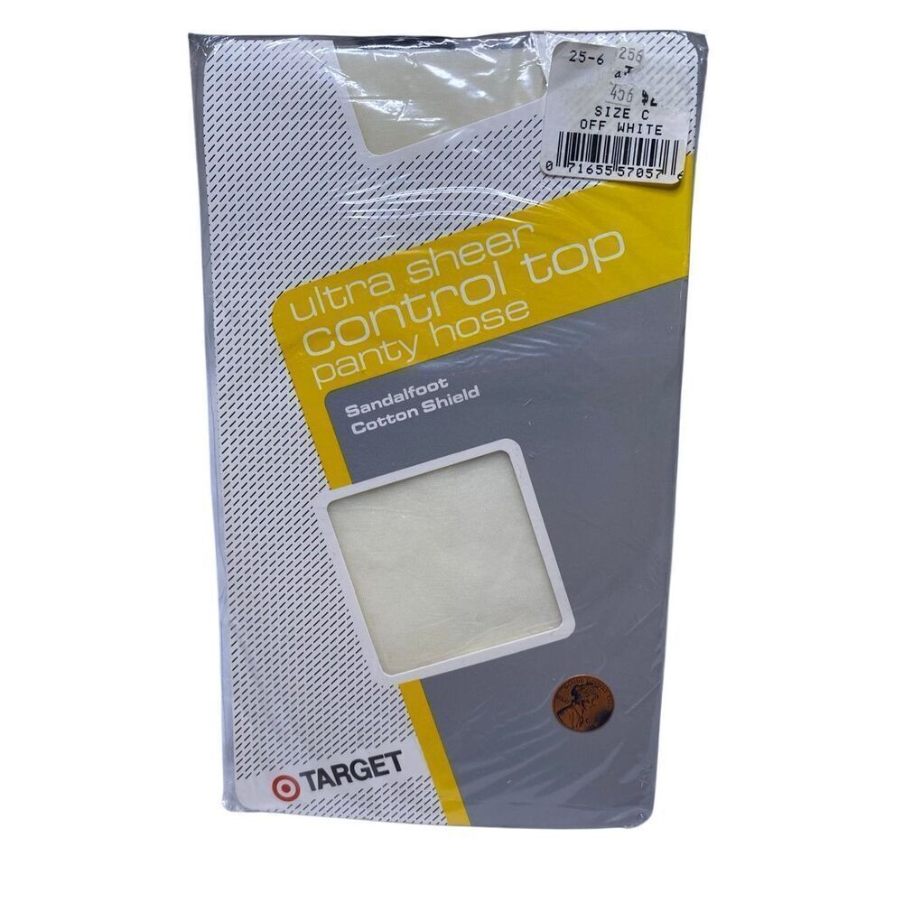 Target Ultra Sheer Control Top Pantyhose Off White Size C Sandalfoot Formal